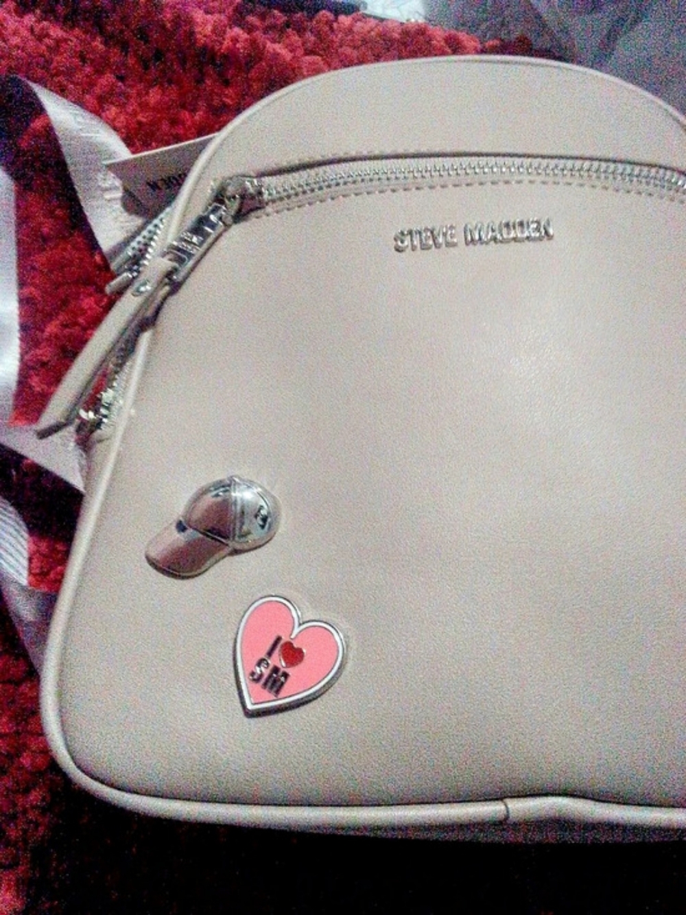 Steve Madden BELL & BOW MINI Backpack in Beige & Pink